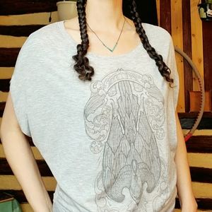 Curbside Clothing gray dolman falcon tee
